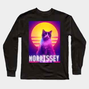 Morrissey Synthwave Retro Cat Long Sleeve T-Shirt